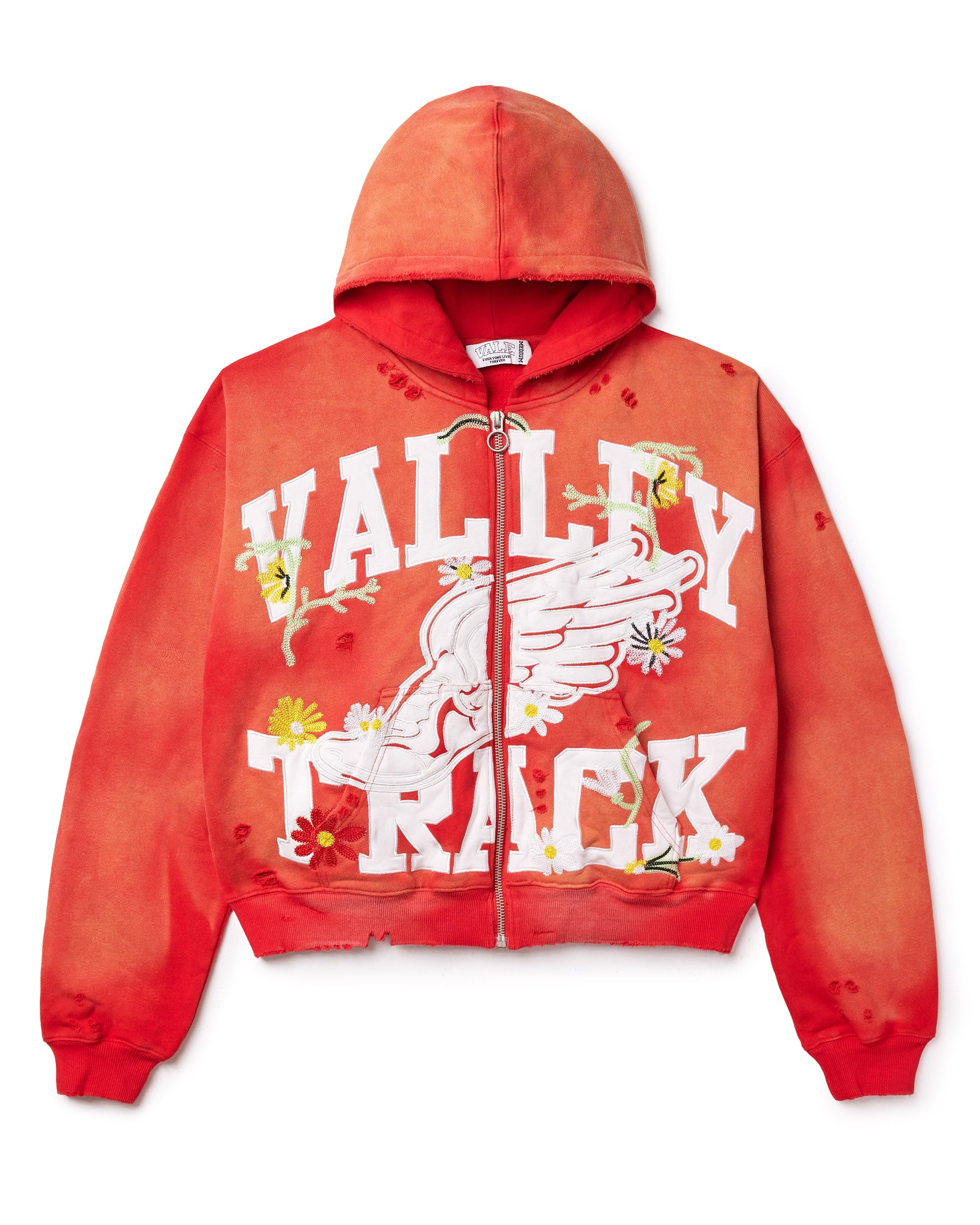 RED GARDEN ZIP UP HOODIE – VALE NYC FLAGSHIP