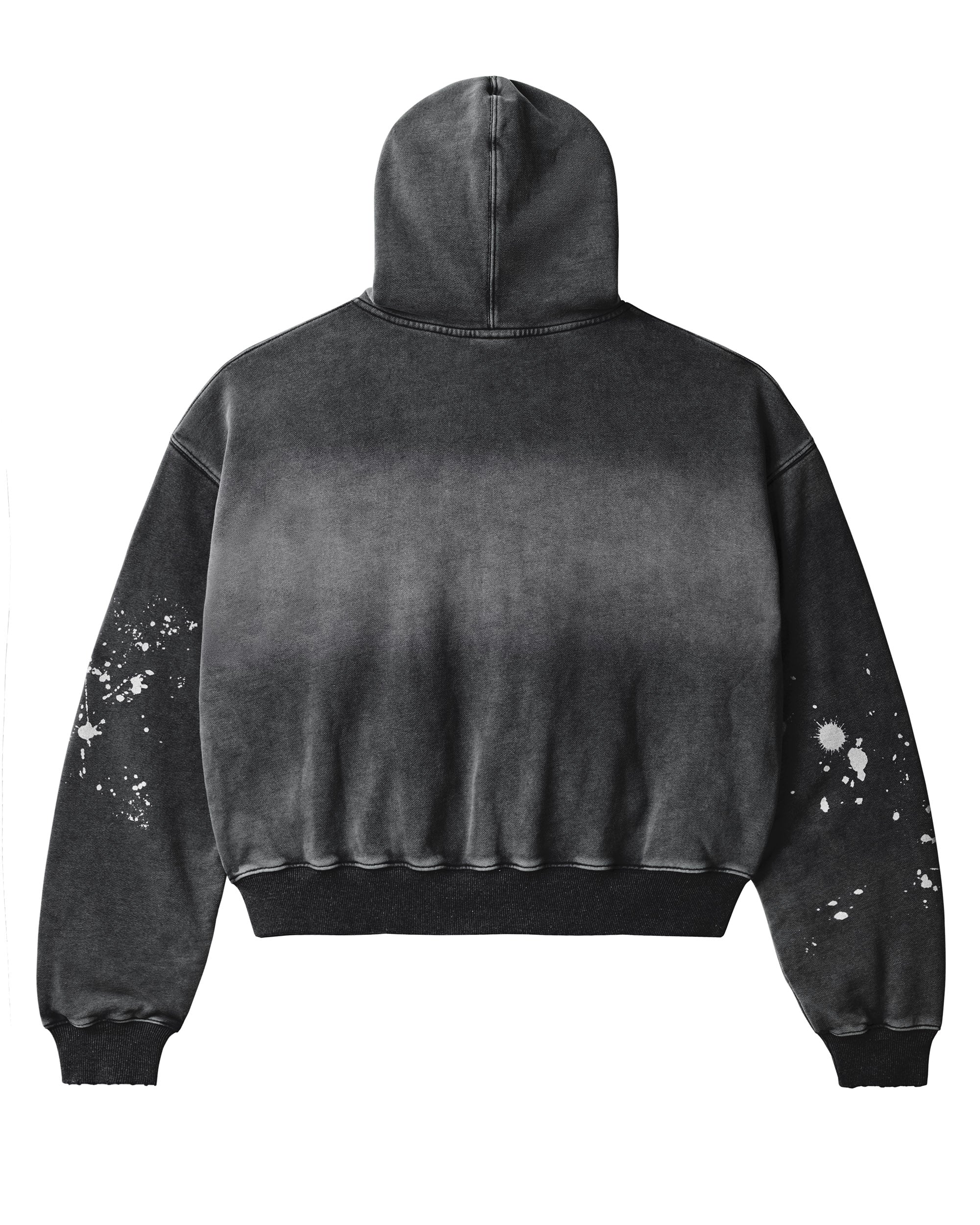 BLACK PAINT ZIP UP HOODIE – VALE NYC FLAGSHIP