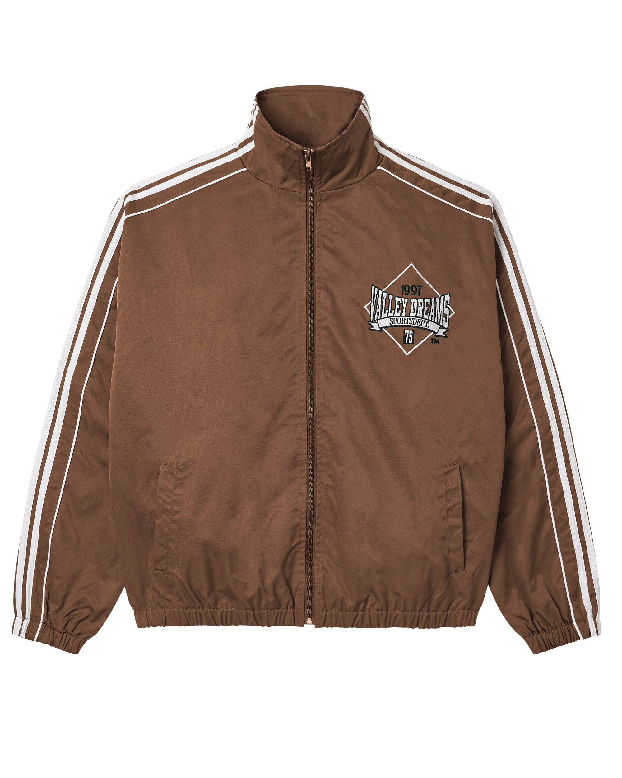 CHOCOLATE STRIPE TRACK JACKET – VALE NYC FLAGSHIP