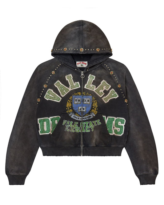 BLACK GEM ZIP UP HOODIE