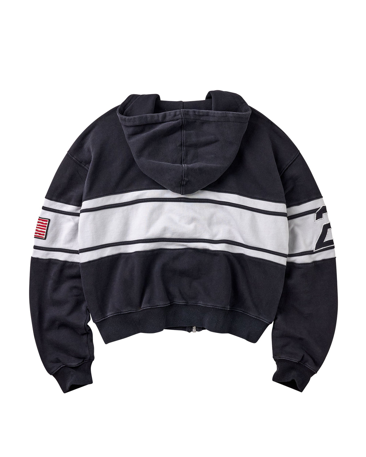 BLACK CURSIVE ZIP UP HOODIE
