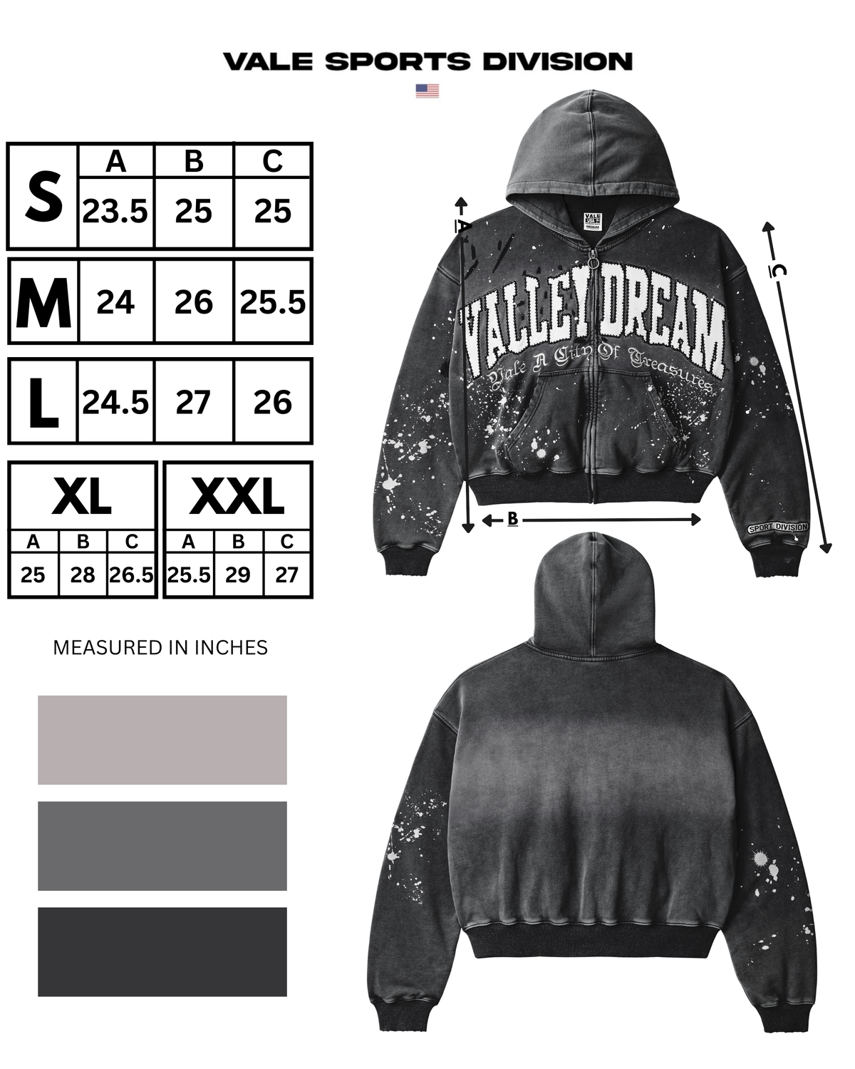 BLACK PAINT ZIP UP HOODIE – VALE NYC FLAGSHIP BLACK PAINT ZIP UP HOODIE – VALE NYC FLAGSHIP