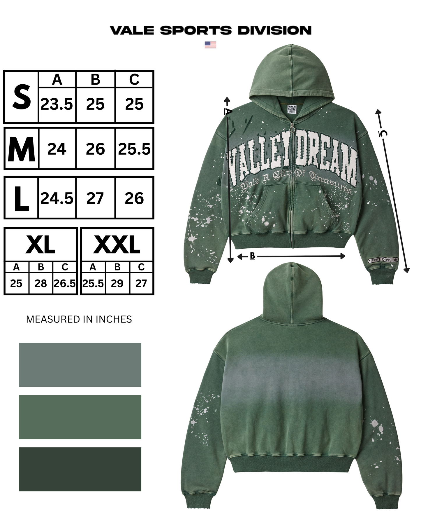 PINE PAINT ZIP UP HOODIE