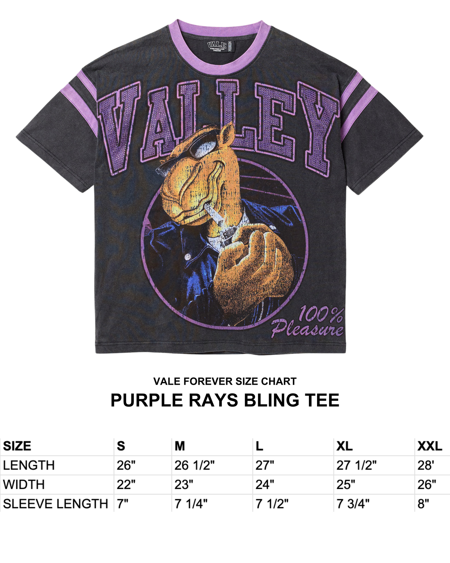 PURPLE RAYS BLING TEE