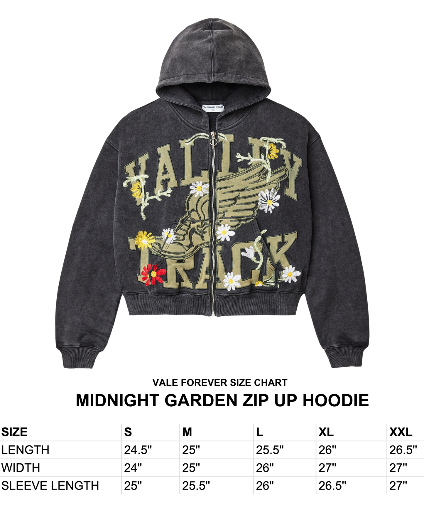 MIDNIGHT GARDEN ZIP-UP HOODIE – VALE NYC FLAGSHIP