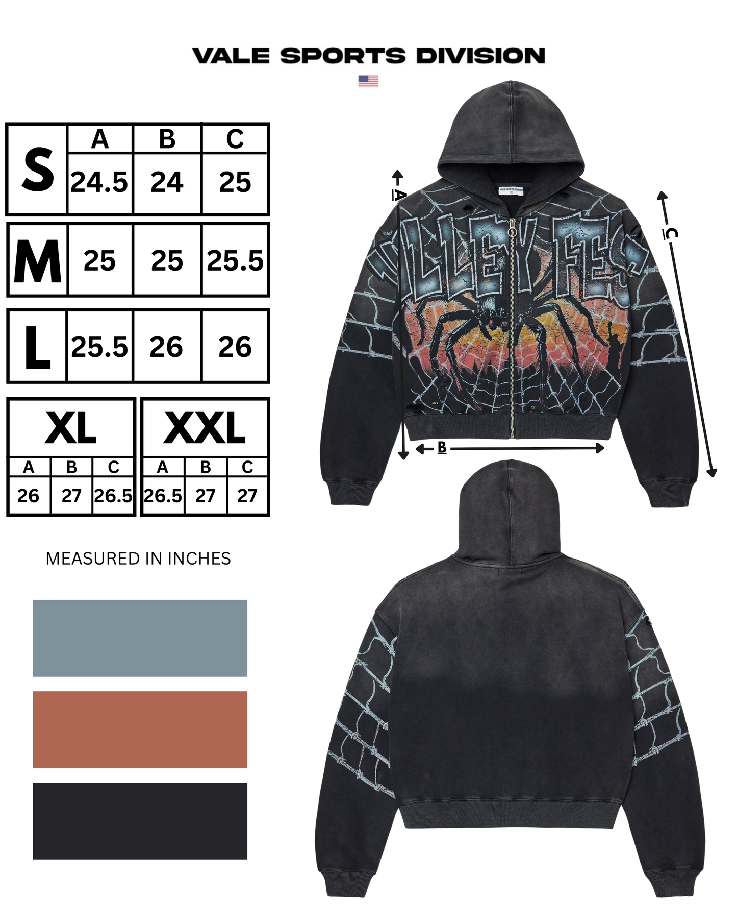 WIDOW BIG ZIP UP HOODIE